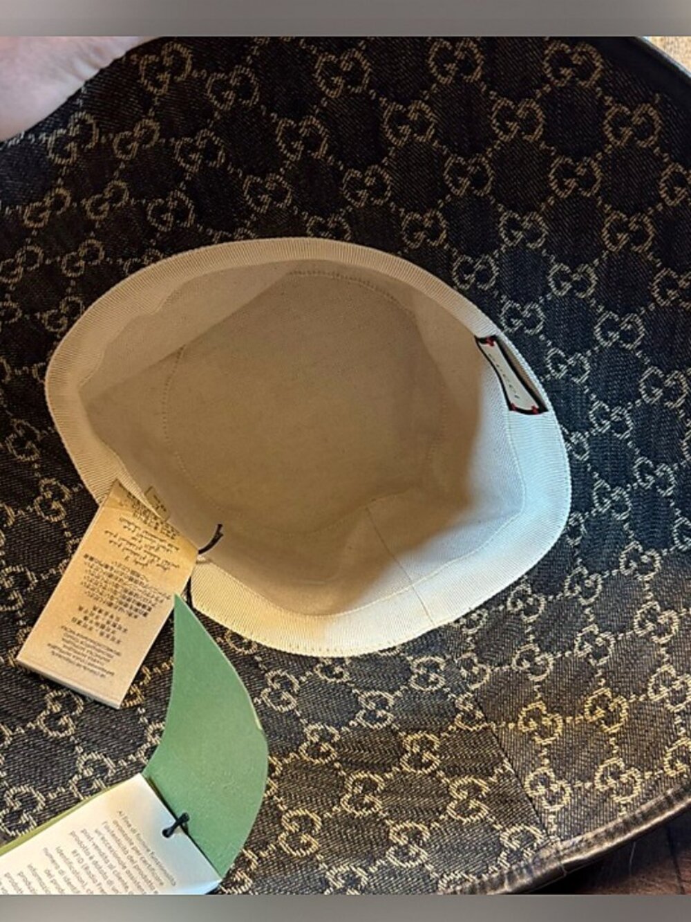 Gucci Classic GG Denim Oversized Brim Sun Hat - Picture 10 of 11